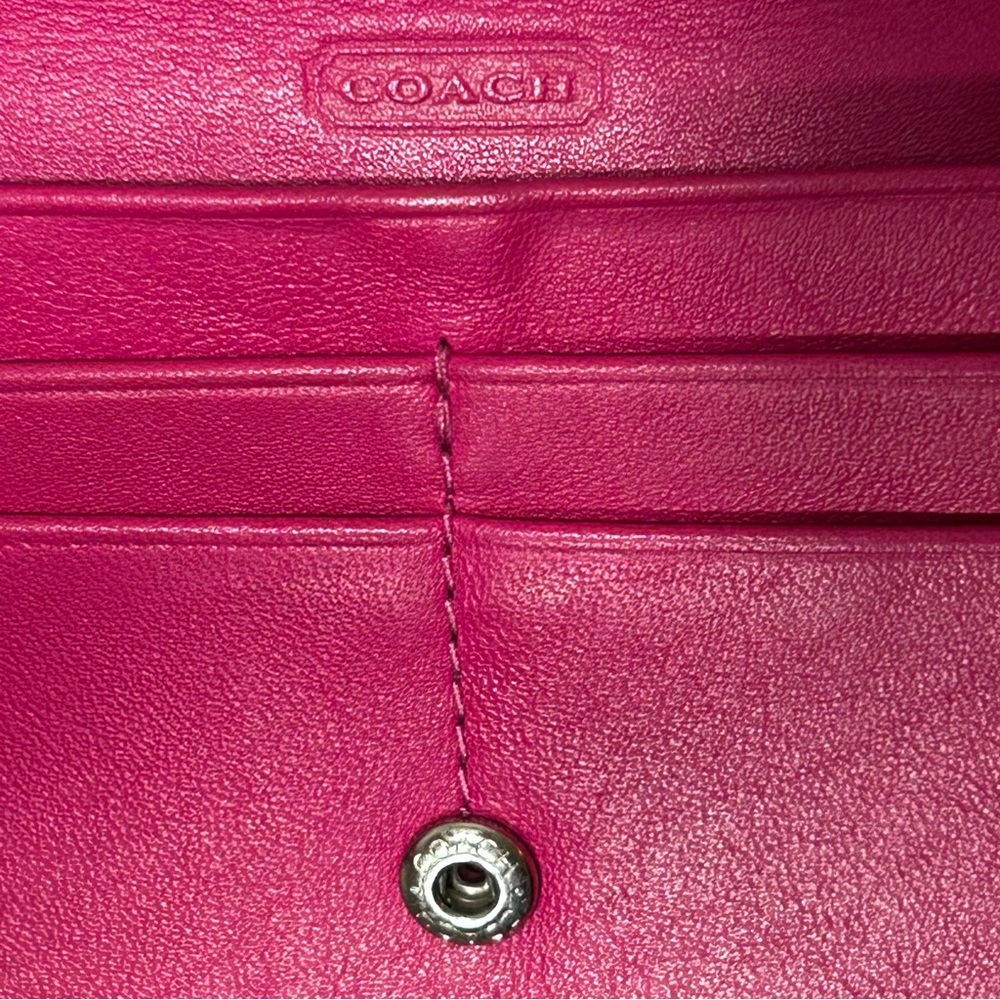 COACH Women's Pink Leather Thin Wallet - Picture 3 of 6
